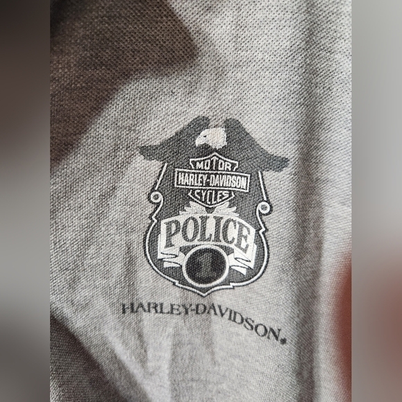 Harley-Davidson Police Motorcycle Collared Short Sleeve Polo Button Up - Picture 5 of 6